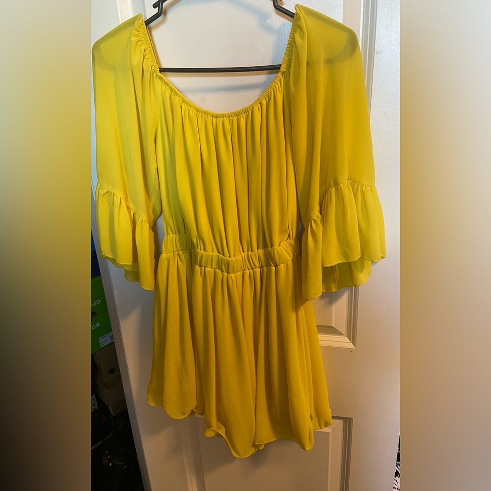 Yellow floral romper, nice condition worn once